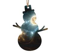 Lot de 6 pendentifs en bois en forme de bonhomme de neige de Noël - Motif tempête Quasar exquis pour escalier d'arbre et cheminée