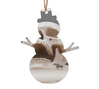 Lot de 6 pendentifs en bois en forme de bonhomme de neige de Noël - Motifs exquis de sable d'éternité pour escalier d'arbre et cheminée