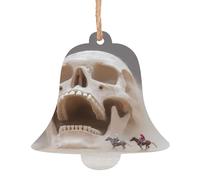 Lot de 6 pendentifs en bois en forme de cloche de Noël - Motifs exquis de sable d'éternité pour escalier d'arbre et cheminée