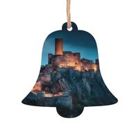 Lot de 6 pendentifs en bois en forme de cloche de Noël - Motifs exquis de vallées pour escaliers d'arbre et cheminée