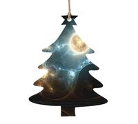 Lot de 6 pendentifs en bois en forme de sapin de Noël - Motif tempête Quasar exquis pour escaliers et cheminées