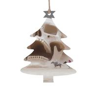 Lot de 6 pendentifs en bois en forme de sapin de Noël - Motifs exquis de sable d'éternité pour escaliers et cheminées