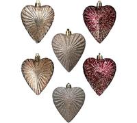 Lot De 6 Pendentifs Romantiques pour Sapin De Noël, Décorations De Gâteau en Forme De Cœur, Réutilisables, pour Fête