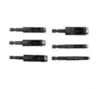 Lot de 6 perforateurs creux pour perceuse électrique en acier au carbone Tige hexagonale pour cuir Artisanat Gadget de poinçonnage pour joint en plastique, caoutchouc vinyle 3/16 pour 0,5