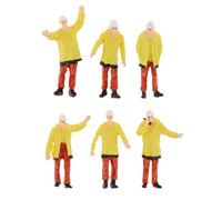 Lot de 6 personnages 1/50 - Petites figurines - Personnages de rue - Paysage de route - Jaune