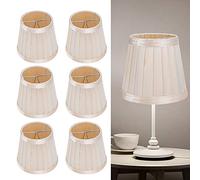 Lot de 6 Petit Abat Jour en Tissu, Applique Abat-jour Couverture Légère Abat-jour Lampe de Plafond Couverture petit abat jour pour Lustres Lampe de Table de Sol Verre Lampes Petrole12x11x8.5cm