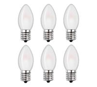 Lot de 6 petites ampoules LED C7 candélabre 0,5 W équivalent à une ampoule à incandescence de 4 W 5 W, culot E12, blanc chaud 2 700 K, pour décoration de maison ou de fenêtre