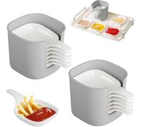 Lot de 6 petites assiettes à tremper et assiettes en os, pour casserole chaude et salle à manger