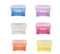 Lot de 6 petites boîtes de rangement en plastique transparent avec couvercle (8,5 x 6,5 x 5 cm) avec couvercle (8,5 x 6,5 x 5 cm)