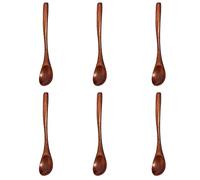 Lot de 6 petites cuillères en bois - Mini cuillères à café - Cuillères à café - Cuillères à sel - Miel - Café - Thé - Sucre - Sel - Confiture - Moutarde - Cuillères en bois pour cuisine, huile
