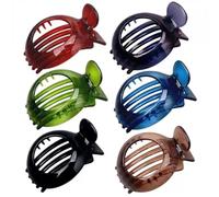 Lot de 6 petites pinces à cheveux pour cheveux fins, antidérapantes, forte tenue résistante, motif marron clair, accessoires de cheveux quotidiens pour femmes et filles (ensemble C))