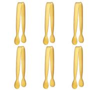 Lot de 6 petites pinces dorées pour servir des aliments, 17,8 cm en acier inoxydable pour buffet, salade, glace, apéritif, nourriture pour thé, café, bar, restauration
