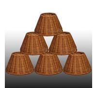 Lot de 6 petits abat-jours de rechange en rotin pour lustre en osier