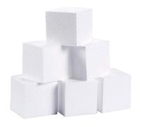 Lot de 6 Petits Blocs en Polystyrène, Dimensions du Cube. 10 x 10 x 10 cm, Cubes Support carré à décorer
