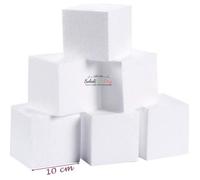 Lot de 6 petits blocs en Polystyrène, épaisseur. 10 cm x 10 cm, cubes support carré à décorer - Unique