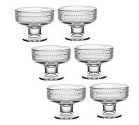 Lot de 6 petits bols à dessert en verre transparent Motif tulipe 220 ml - Parfait pour dessert, sundae, crème glacée, fruits, salade, collation, cocktail, condiment, bagatelle et fête d'anniversaire