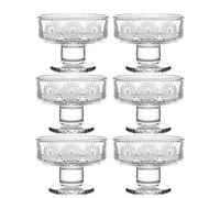 Lot de 6 petits bols à dessert en verre transparent Motif tulipe 220 ml - Parfait pour dessert, sundae, crème glacée, fruits, salade, collation, cocktail, condiment, bagatelle et fête d'anniversaire