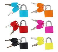 Lot de 6 petits cadenas colorés avec clés, pour casier, bagages, école, armoires de classement, salle de sport, Jaune, orange, bleu, cuivre, rouge, noir, rose