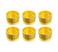 Lot de 6 petits couvercles de brûleur à gaz en laiton massif pour une répartition uniforme de la flamme - Kit de chapeau de cuisinière antirouille finition jaune taille standard
