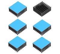Lot de 6 petits dissipateurs thermiques en aluminium avec bande conductrice thermique double face pour puces IC ASUS ROG Ally GPU Noir 25 x 25 x 10 mm