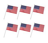 Lot de 6 petits drapeaux à main pour montrer vos drapeaux américains