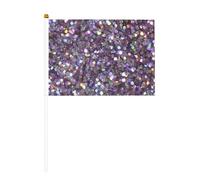 Lot de 6 petits drapeaux à paillettes pour défilés, Mardi Gras, bannière personnalisée