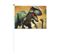 Lot de 6 petits drapeaux imprimés du film dinosaure 01 pour défilés, Mardi Gras, bannière personnalisée