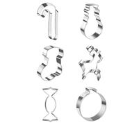 Lot de 6 petits emporte-pièces de Noël réutilisables Motif Père Noël | Décorations de Noël mignons moules de cuisson pour bonbons, pâte à friandises, pâtisserie, maison, cuisine, boulangerie, fête