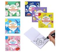 Lot de 6 petits livres de coloriage pour adultes et enfants, 7,6 x 7,6 cm, mini livres de coloriage minimalistes en vrac, livres de coloriage de poche avec vie marine, nourriture, animal, conte de