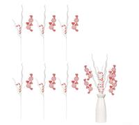 Lot de 6 pics à bonbons de Noël décoratifs en forme de sucettes en fer et plastique - Rose et rouge - Décoration de fête - Placement facile (rouge)