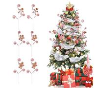 Lot de 6 pics à bonbons de Noël en plastique
