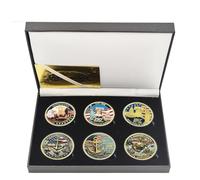 Lot de 6 pièces de monnaie commémoratives du 250e anniversaire de l'armée américaine et du Corps des Marines (Style 2 à 6 boîtes)