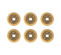 Lot de 6 pièces de Monnaie I Ching en Laiton de 2,8 cm pour décoration de Divination, Porte-Bonheur, Richesse, réussite, santé