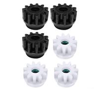 Lot de 6 pièces de rechange pour roulement de seau à serpillère, engrenages à pédale rotative en plastique pour un système de balai rotatif facile (3 noirs + 3 blancs)