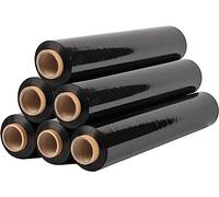 LOT DE 6 PIECES - Films étirables déménagement Noir opaque 17µ - 270 m x 45 cm - Films étirables Films palettes I Rouleaux emballages colis 270 m - Kamberg