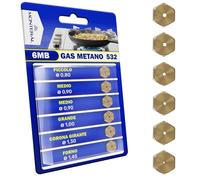 Lot de 6 Pièces Injecteur Gaz pour Méthane 6MB en Laiton pour Plaque de Cuisson Gaz et Fours pour Ariston pour Zanussi - Garantie 10 ans - MONTERAL