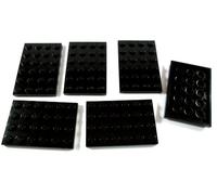 Lot de 6 pièces LEGO - Plaques de 4 x 6 picots - Noir