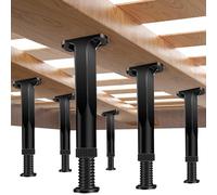 Lot de 6 pieds de support de cadre de lit réglables en hauteur - 19,8 à 37,1 cm avec vis, pieds de meubles pour cadre de lit/latte centrale de lit/armoire/commode/table/canapé/chaise, pieds de