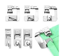 Lot De 6 Pieds Presseurs en Acier Inoxydable pour Machine À Coudre,Pied De Biche Machine A Coudre,Pied À Ourlet Couture 4/8 6/8 8/8in,Compatible avec Brother Singer, W6, Elina, Janome