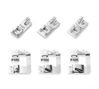 Lot de 6 pieds presseurs pour ourlet roulé pour machines à coudre, 6 tailles, y compris large 1,27 cm, 1,9 cm, 2,5 cm et étroit 3 mm, 4 mm, 6 mm