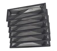 Lot de 6 pièges à grille de 10,2 x 25,4 cm - Noir | Convient aux registres de 10 x 25 cm, attrape les pièces de monnaie et les clés, maille en polyester noir