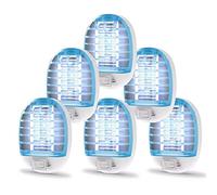 Lot de 6 pièges à insectes électroniques pour intérieur, avec lumières bleues pour salon, maison, cuisine, chambre à coucher, chambre de bébé, bureau