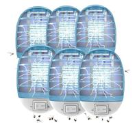 Lot de 6 pièges à mouches électroniques pour intérieur, insectes volants, piège à insectes à brancher avec lumières bleues pour salon, cuisine, chambre à coucher