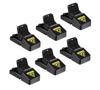 Lot de 6 pièges à souris polycarbonate/ABS réutilisables 10 8x5x6 5 cm noirs