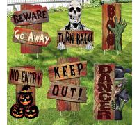 Lot de 6 Pierre Tombale Halloween, Tombale Terrifiants Halloween, Halloween Jardin Tombale pour la Décoration de Pelouse de Jardin de Cour Extérieure, Panneau de Pelouse