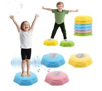 Lot de 6 pierres d'équilibre pour enfants, licorne, empilables avec lumière et musique, jouets Montessori pour l'intérieur et l'extérieur, jouet de jardin, sensoriel, antidérapant, entraînement