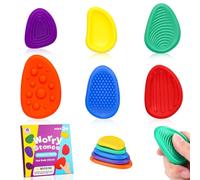 Lot de 6 Pierres Fidget Toys Pierres Sensorielles, Jouets Apaisants en Pierre Sensorielle, Toys de Pierres sensorielles, Jouets Silencieux pour Sentiments Sociaux et Émotionnels