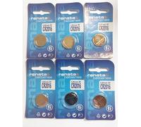 Lot de 6 piles bouton CR2016 3 V Renata.