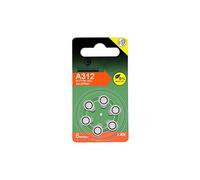 Lot de 6 Piles bouton Zinc Air Type A312/312 pour appareils auditifs compatibles PR41 1,45V - -