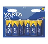 Lot de 6 piles D puissantes et longue durée Varta